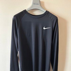NIKE Long Sleeve Tee Black Atheltic Nike Swoosh Men's M